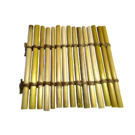 FIKIMOS Handmade Bomboo Coasters -Natural Eco-Friendly Cup Base Plates & Dishes Insulated Hot Pads Pot Holder 4" (1 Piece)