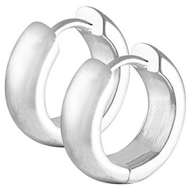 Vinani CYM Women's Earrings 925 Silver – Folding Hoop Earrings Set for Women Round Shiny Matte Sterling Silver 925 Earrings, Sterling Silver