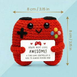 ZZOZPOP Awesome​ Crochet Game Controller Doll, Gamer Gifts​ for Men, Emotional Support​ Christmas Birthday​ Present, Positive Crochet​ Gaming Decor​ for Home Office