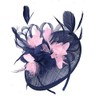 Caprilite Navy Blue and Baby Pink Sinamay Disc Saucer Fascinator
