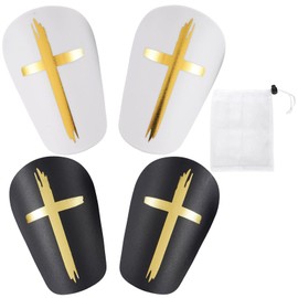 Mini Shin Pads Football Set, Mini Shin Pads, Black and White Shin Pads, Children's Football, Portable and Practical for Teenagers, Children, Boys, Girls, Pack of 5