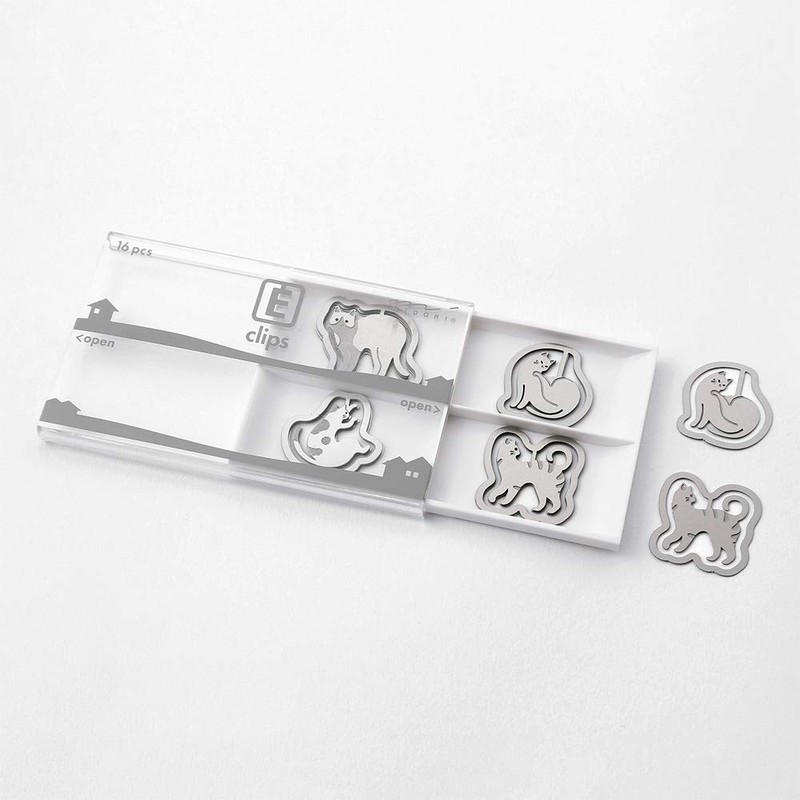 Midori 43357006 Clips, Etched Clips, Cat Pattern