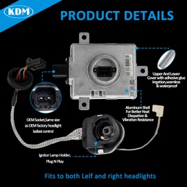 KDM Xenon HID Headlight Ballast with Igniter Control Fit for Acura TL TSX MDX,Mazda 3/5 CX-5 CX-9,Honda Odyssey, Mit-subishi Outlander Lancer,Replacement OEM# W3T19371 W3T16271 W3T20671 W3T20971