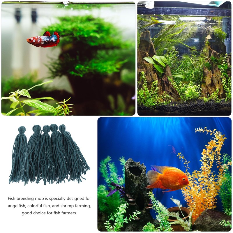 Kisangel 5pcs Fish Tank Spawning Mop Decorate Tanks Tank Fish