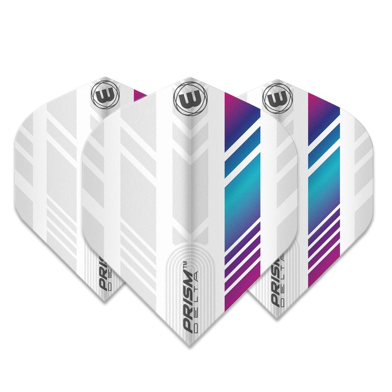 WINMAU Prism Delta White and Rainbow Extra Thick Flights -