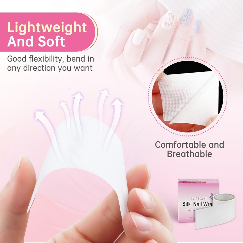 Chrontier Silk Nail Wrap Instant Reinforce Repair Bandage Tape Protector