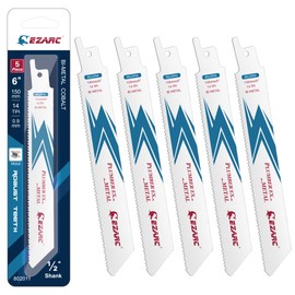 EZARC Reciprocating Saw Blade Bi-Metal Cobalt Sabre Saw Blades for Metal Cutting 150mm 14TPI R622PM (5-Pack)