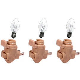 Creative Hobbies Plug in Night Light Kit Includes Shade Clip & 4 Watt Bulb, Ivory Plastic, Make Your Own DIY Decorative Night Lights, Pack of 3 Kits