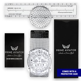 Prime Aviator E6B Flight Computer – Includes Aviation Plotter, Guidebook & Case – Essential Pilot Tool for Flight Planning, Navigation, and IFR/VFR Training – Must-Have Pilot Bag Accessory