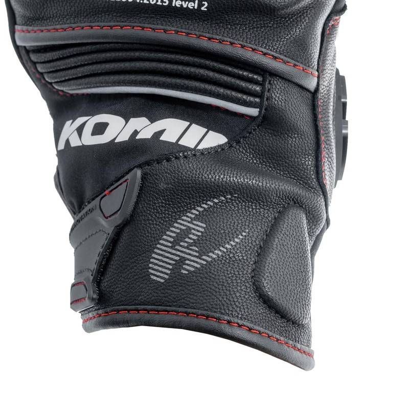 Komine GK-856 Motorcycle High Protective Leather Windproof Gloves HG Black