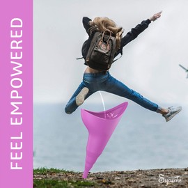 Urinella for Women, Portable Reusable Pee Aid for Women with Extension Tube, Suitable for Travel, Festivals, Camping, Traffic Jams etc. With Waterproof Bag and Cup (Purple)