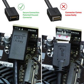 LINKUP - Conector interno 3.1 10G Gen 2 de 20 pines con llave A macho con cabecera USB 2.0 a USB 3.0 de 20 pines macho de 10 cm