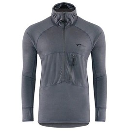 Stone Glacier Chinook Merino Hoody, Granite Grey, Small, Merino6, Moisture Wicking, Odor Resistant, 1/2 Zip (10005-GG-S)