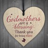RED OCEAN Godmothers Blessing Wooden Heart Plaque Sign Mothers Day