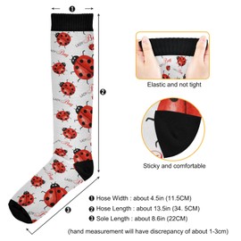 Fisyme Cartoon Funny Ladybug Socks for Women Men, Warm Athletic Crew Running Hiking Compression Socks 1 pieces