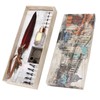 Feather Pen Set Vintage Creativity Ink Carving Writing Suit for