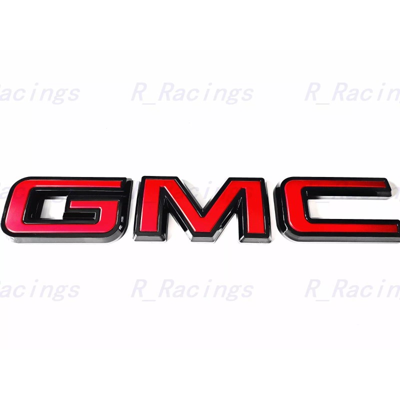 Auto Front Rear GMC Black Red Emblem Overlay 2019-2025 GMC