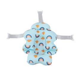Baby Bath Seat Universal Floating Foldable Soft Comfortable Baby Bathtub Support Mat for Baby Shower Blue Rainbow