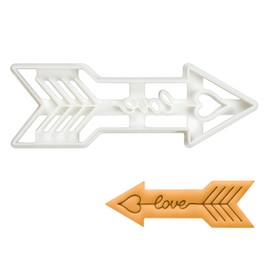 BAKERLOGY Love Arrow Cookie Cutter - Detailed Biscuit Cutter Design for Baking and Crafts, ideal on fondant, dough, clay