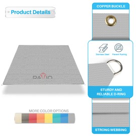 Patio 90% Shade Cloth with Grommets, 12' x 20' Pergola Shade Cover Sun Shades Outdoor Canopy, UV Block Privacy Screen Fabric with Straight Edge for Garden Deck Backyard Porch, Grey