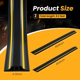 Yunlake Garage Door Threshold Seal Strip, 2 Pack Total 8.3 FT, 4.72 in Width Rubber Garage Bottom Weather Stripping, Universal Door Gap Seal for Draft, Rain, Rodent & Dust Blockage