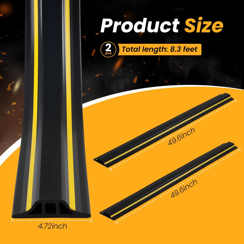 Yunlake Garage Door Threshold Seal Strip, 2 Pack Total 8.3
