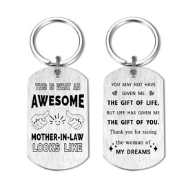 Yobent Mother In Law Christmas Keyring Gifts from Son In Law, Best Mother-in-law Birthday Gift Ideas, Mother of the Bride Key Ring Present for Thanksgiving Xmas Wedding Anniversary