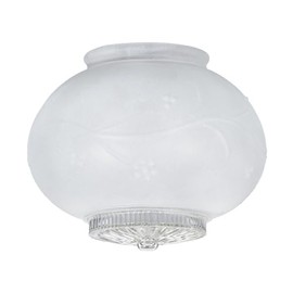 B&P Lamp® 5 Inch Hall White Glass Shade with Clear Bottom