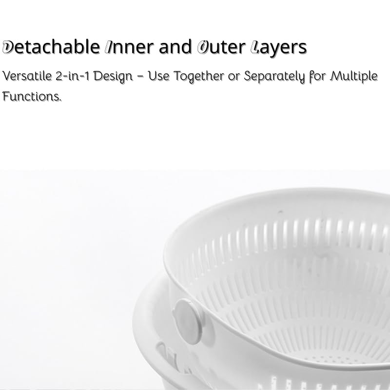 Double-Layer Colander Bowl Set – Drain & Rinse Basket with