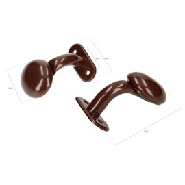 KOTARBAU® Door Knob with Oval Rosette Door Knob Ball Knob Door Handle Fixed Door Printer Door Fitting Metal Ball Shape for Doors and Gates Brown