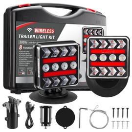 inhtgeas Wireless Trailer Lights – Magnetic Trail Lights Upgraded 2.4GHz Transmission with Strobe Mode Reverse Lights Multifunction Towing Lights Kit