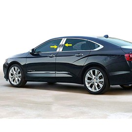 Made in USA! Compatible with 2014-2019 Chevy Impala 4PC Stainless Steel Chrome Pillar Post Trim
