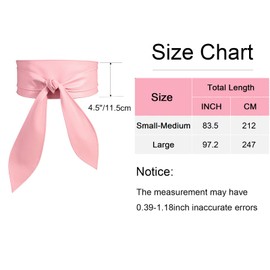 Panegy Women Faux Leather Wrap Obi Belt Waistband Waist Self Tie Belts Cinch Boho Belt Pink L