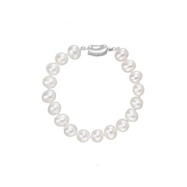 VIKI LYNN Women Girls 925 Sterling Silver 8-9mm Freshwater Cultured Pearl Bracelet -18cm