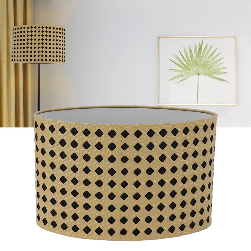 Lampshade Oval Shaped Hollow Metal Carved Compatible E27 E14 Caliber