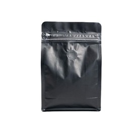 Premium Coffee Bags with Valve (50 pcs, 8 oz) Standing Coffee Beans Storage Bags, Reusable Heat Sealable Side Zipper Pouches, Eco-Friendly Packaging, Perfect for Home and Office - Black
