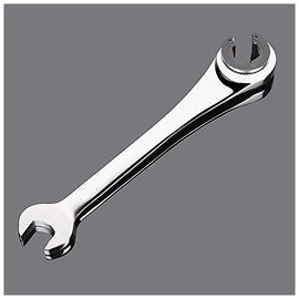 TopHomer 11mm Pipe Ratchet Wrench Ratchet Double Open End Flare Nut Wrench Chrome Vanadium Steel Fixed Head