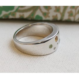 Peridot blautopas Amethyst Edelstein Cocktail Sterling Silber ring (Größe: US Size 7 / Diameter 17.3)