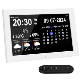 Jazeyeah 2025 New Year's Calendar, 10.1 Inch WiFi Smart Electronic Digital Desk Office Calendar with Memo Reminder Settings, Weather & Temperature & Humidity Display