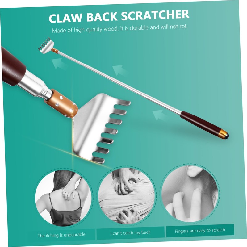 TOVINANNA 3pcs Retractable Stainless Scratcher Telescoping Handle for Itch Relief