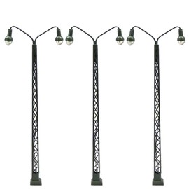 LQS43-3-EU Railway Department Light Double Track N Double Grid Mast Light Pack of 3