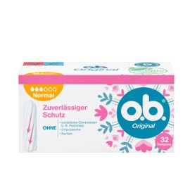 o.b. o.b. Original Normal (7x32 Stück), Tampons für mittlere bis stärkere Tage, mit geschwungenen Rillen für zuverlässigen Schutz und ein sauberes Gefühl