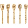 Set of 5 Engraved Wooden Spoons, Funny Magic Bamboo Spoons,