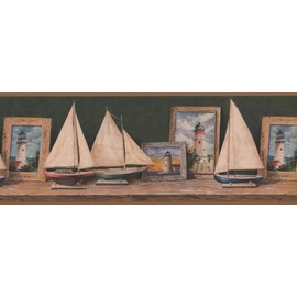 Lighthouses in Wooden Frames ADV2092B Wallpaper Border