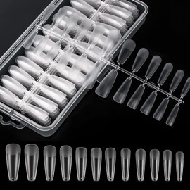 Annhua Clear Nail Tips, 240 Pieces Set, Ultra-Thin, Ballerina Nails, Clear Tip Set, Clear Nail Tips, Press-On Nails, Length Extension, Transparent Nail Tips, Natural Fit, Gel Nails, Professional Use