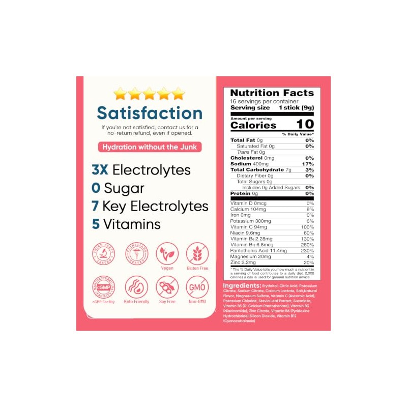 Venture Pal Sugar Free Electrolyte Powder Packets - Liquid Daily