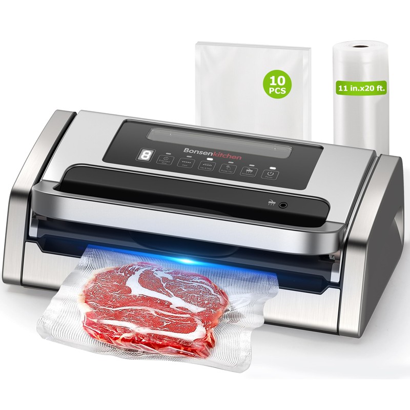 Bonsenkitchen Vacuum Sealer Machine, Powerful Low-Noise Food Vacuum Sealer, Globefish