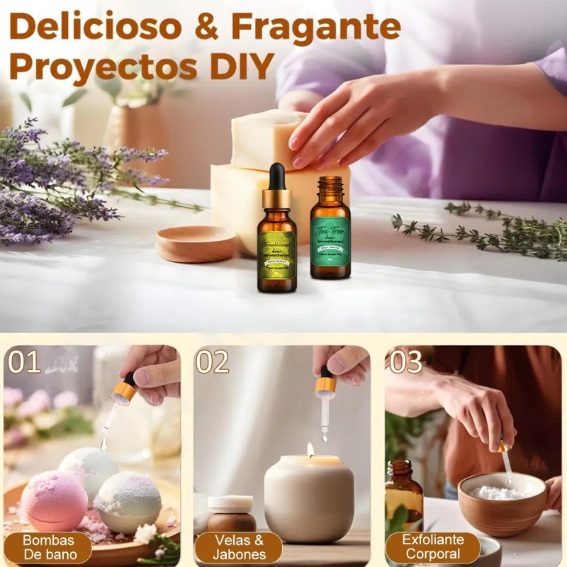 Kit De 12 Aceites Esenciales 100% Natural Para Difusor Y