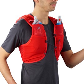 Salomon Adv Hydra Vest 8 Unisex Hydration Vest Trail running Hiking, Comfort and Stability, Quick Access to Hydration, and Simplicity, Red, M