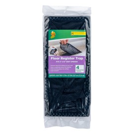 Duck Brand Floor Register Vent Trap, Screens for Air Vents Catch Small Items and Stop Small Objects from Falling Through, Home Vent Air Filters are Easy to Install and Clean, 4" x 10", 4-Pack, Black